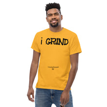 Load image into Gallery viewer, Unisex i GRIND Solid Tees | Creative Demand Clothing Solid Tees | Men&#39;s classic tee (Black text)
