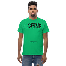 Load image into Gallery viewer, Unisex i GRIND Solid Tees | Creative Demand Clothing Solid Tees | Men&#39;s classic tee (Black text)
