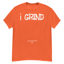 Load image into Gallery viewer, Unisex i GRIND Solid Tees | Creative Demand Clothing Solid Tees | Men&#39;s classic tee (White text)
