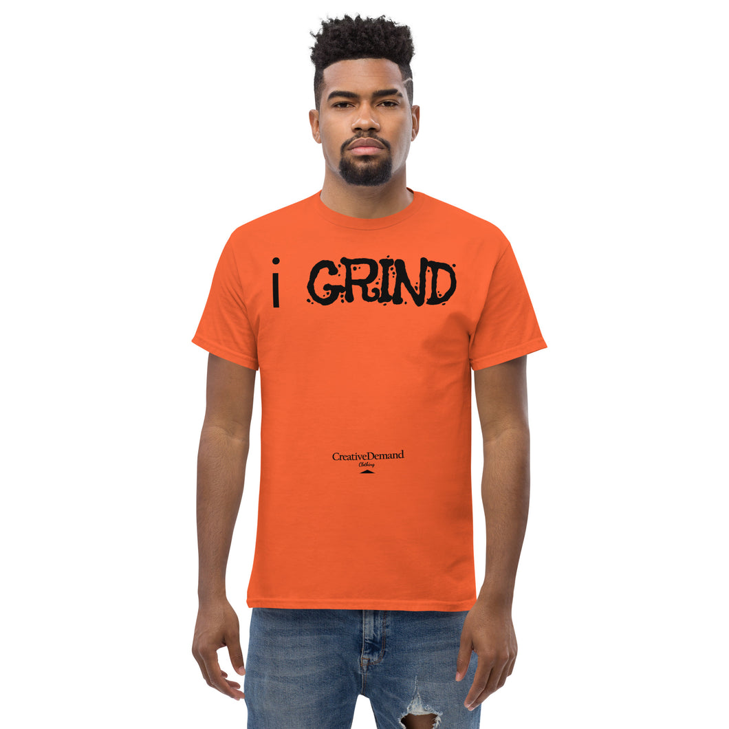 Unisex i GRIND Solid Tees | Creative Demand Clothing Solid Tees | Men's classic tee (Black text)