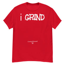 Load image into Gallery viewer, Unisex i GRIND Solid Tees | Creative Demand Clothing Solid Tees | Men&#39;s classic tee (White text)
