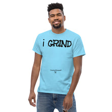 Load image into Gallery viewer, Unisex i GRIND Solid Tees | Creative Demand Clothing Solid Tees | Men&#39;s classic tee (Black text)
