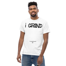 Load image into Gallery viewer, Unisex i GRIND Solid Tees | Creative Demand Clothing Solid Tees | Men&#39;s classic tee (Black text)
