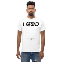 Load image into Gallery viewer, Unisex i GRIND Solid Tees | Creative Demand Clothing Solid Tees | Men&#39;s classic tee (Black text)
